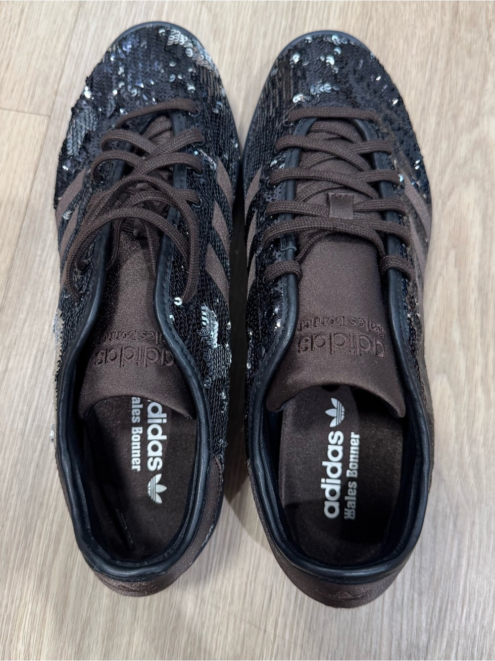 Whales Bonner Men's Black Sequin Low-Profile Sneakers - Picture 3 of 5